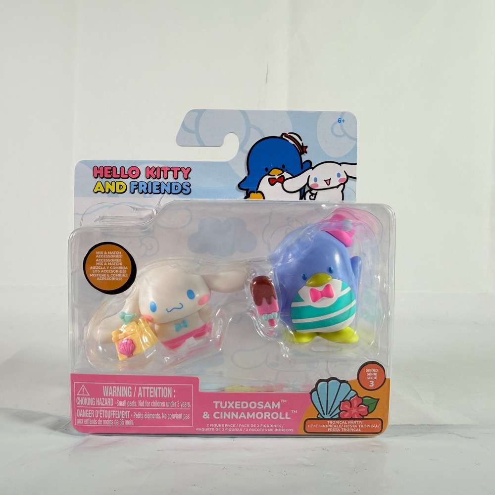 Sanrio Hello Kitty Friends Figure Pack Cinnamoroll Tuxedosam New Tropical Party